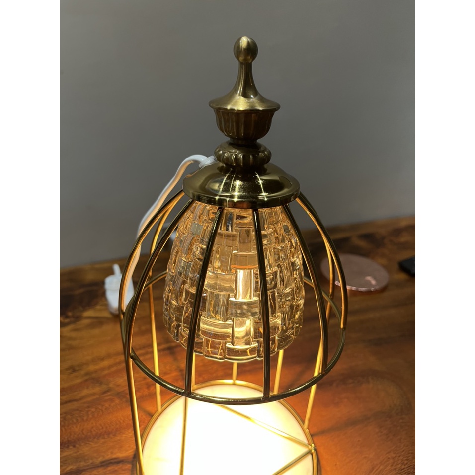 Đèn đốt nến đế đá - Mẫu Lồng Chim Sang Trọng- Hẹn Giờ- Candle Warmer-Timer