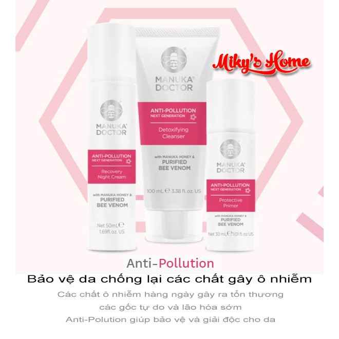 Kem dưỡng đêm phục hồi da chống ô nhiễm Manuka Doctor Anti-Pollution Recovery Night Cream 50ml - UK (Anh Quốc)