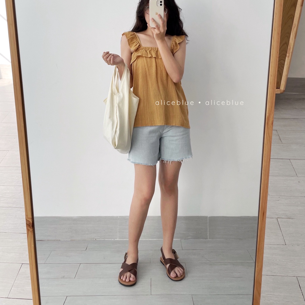 ALICE BLUE - SHORTS JEAN KIMEWAN RACH LAI XANH