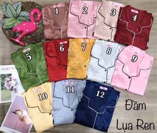 ĐẦM PIJAMA LỤA PHỐI REN