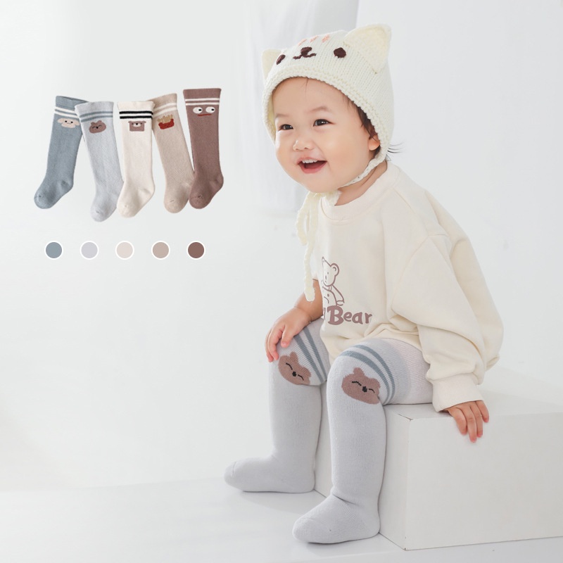 Tất vớ cao cho bé phong cách Hàn Quốc hình gấu dễ thương từ 0 đến 3 tuổi