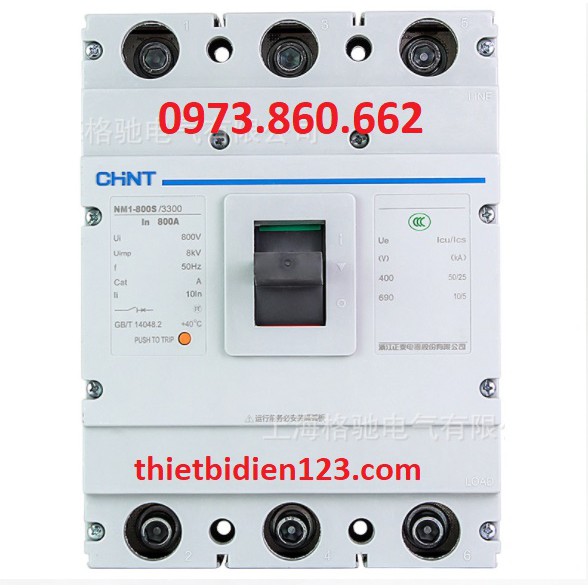 Aptomat CHINT MCCB 3P 800A - NM1-800S - Át CHINT 3P 800A