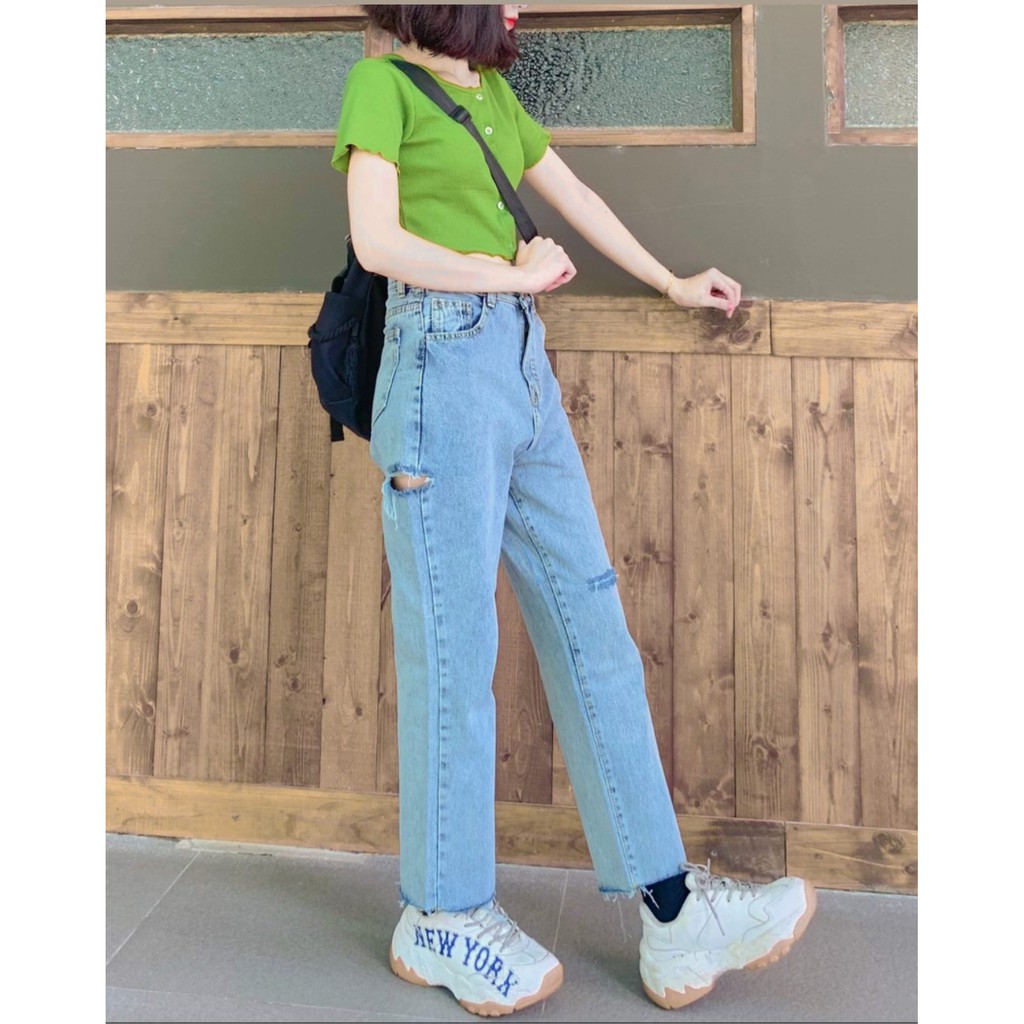 Quần Baggy Jean A.G Form Suông Rách Nhẹ Unisex