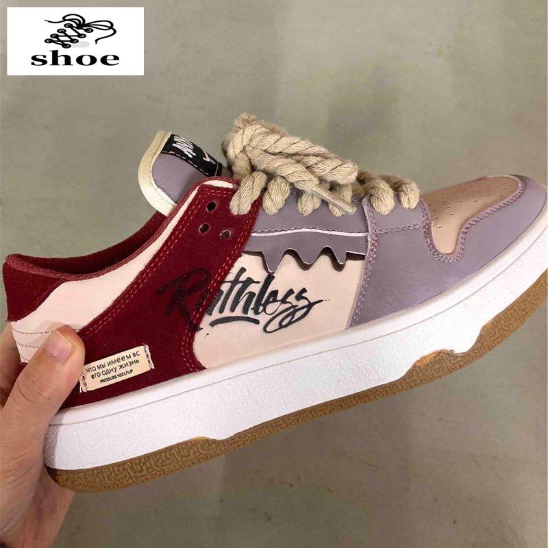 Hàng Có Sẵn Giao Hàng Nhanh Giày Thể Thao Nhẹ Phối Dây Thừng Gai Dầu Phong Cách Retro Hong Kong Thiết Kế Mới 2022