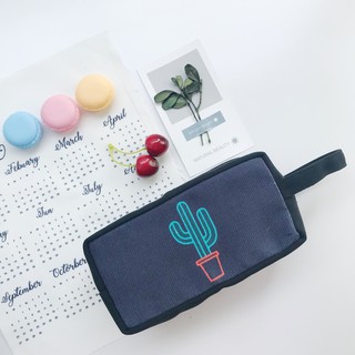 [Hình chụp thật] Bóp Viết Vải Canvas Xương Rồng Đen Neon