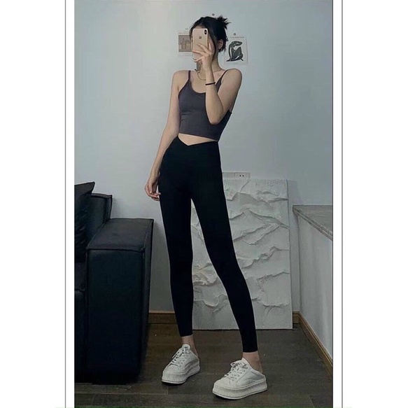 Quần legging cạp chéo