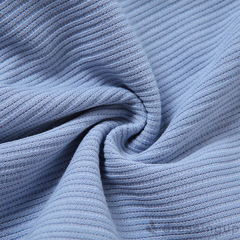 DRESSINGUP-Áo lửng tay ngắn cổ chữ V màu trơn thời trang dành cho nữ