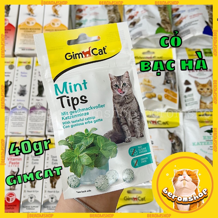 VIÊN GIMCAT MINTTIPS CỎ BẠC HÀ CHO MÈO 40G NHẬP ĐỨC GIÁ CỰC RẺ