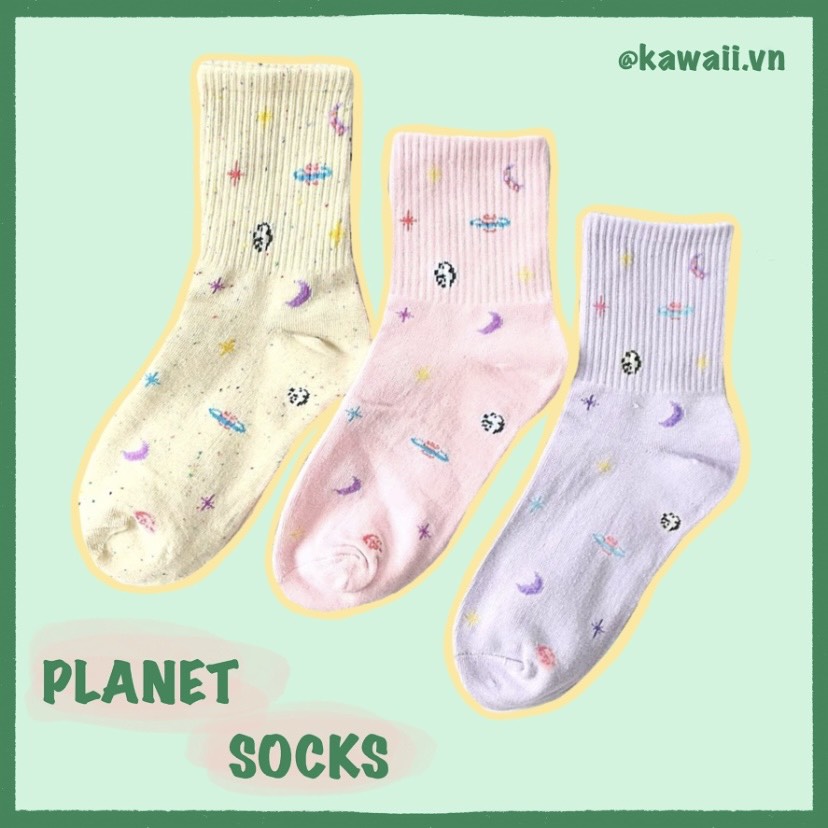 [Có sẵn] PLANET SOCKS | Vớ hành tinh kẹo ngọt (ảnh thật shop tự thực hiện)