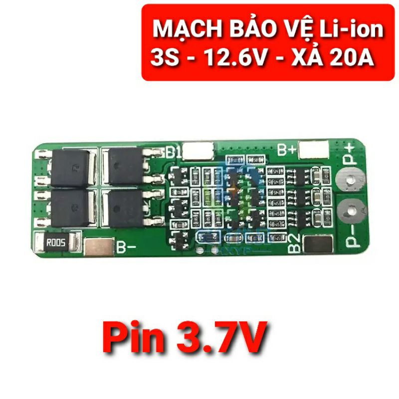 MẠCH BẢO VỆ PIN 3S-12.6V XẢ 20A CHO PIN LI-ION 3.7V