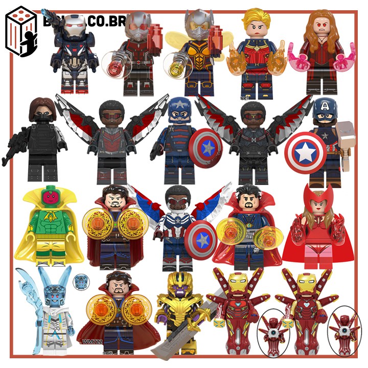 Lego Siêu Anh Hùng Marvels Đồ Chơi Lắp Ráp Non LEGO&amp; Minifigure Iron Man Falcon Ant Man Wasp Doctor Strange Thanos