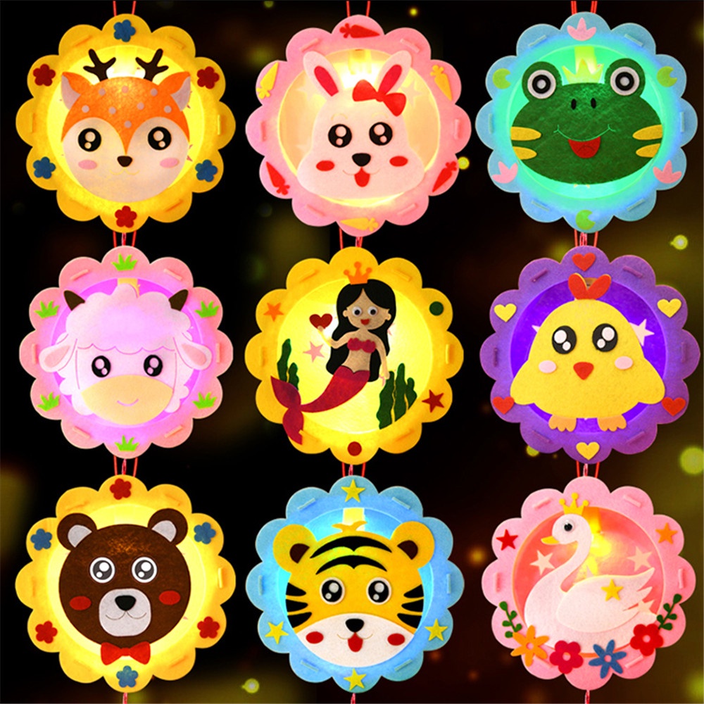 Lồng Đèn Qipin Họa Tiết Động Vật Hoạt Hình Phát Sáng Dành Cho Trẻ Em