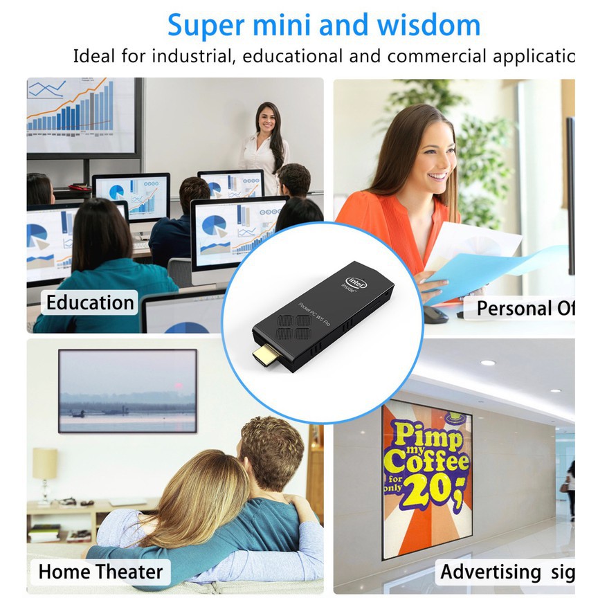 PC Stick Mini intel Z8350 Windows10 Ram 2GB, EMMC 32G tặng chuột bàn phím không dây | BigBuy360 - bigbuy360.vn
