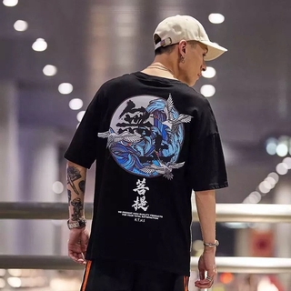 [SIÊU ƯU ĐÃI] Áo Thun Nam Form Rộng Hàn Quốc In Hình Hạc Giấy Độc Đẹp, Chất Vải Dày Mịn Mát, Co Giãn Tốt, (ÁO TRẮNG)