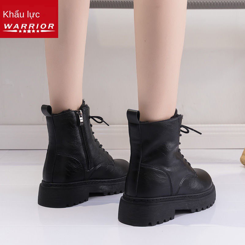 ♨♛✢Rút lại cửa hàng đầu chính thức Martin boots nữ phong cách Anh cộng với nền nhung 2020 phiên bản mới của Hàn Q ☞