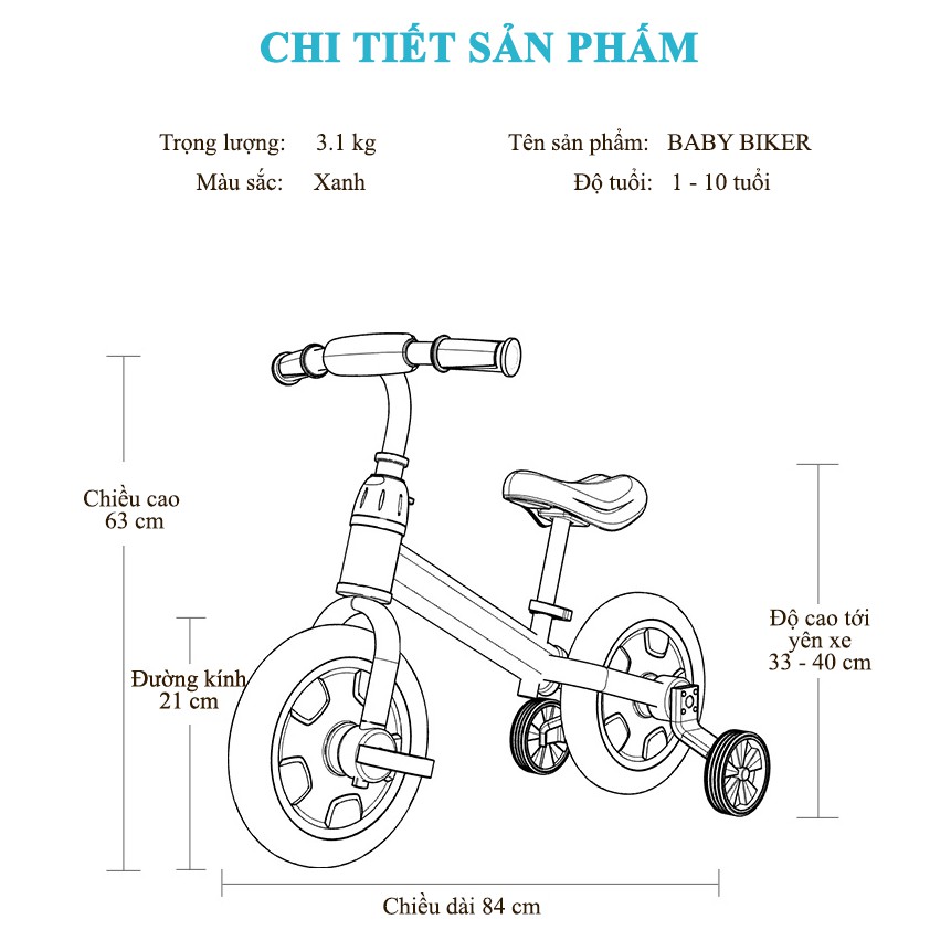 Xe đạp trẻ em BABY BIKER - CÙNG CON CHINH PHỤC MỌI NẺO ĐƯỜNG