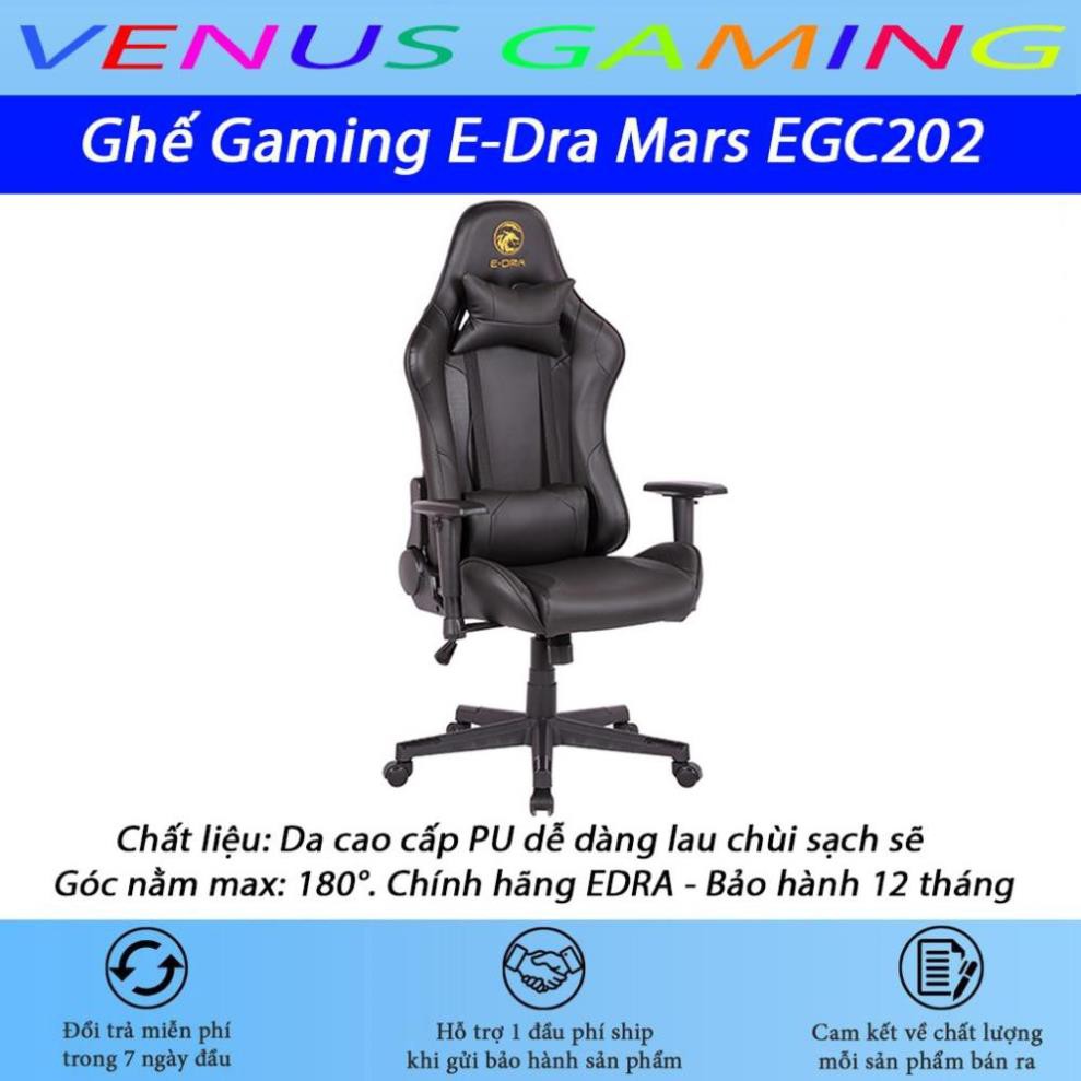 Ghế Gaming E-Dra Mars EGC202 - Ghế chơi game cao cấp - Bọc da cao cấp PU dễ dàng lau chùi sạch sẽ - Bảo hành 12 tháng