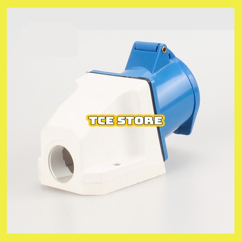 Ổ cắm công nghiệp 3 chấu 1 pha 32A gắn tườngchống nước chịu tải cao cấp
