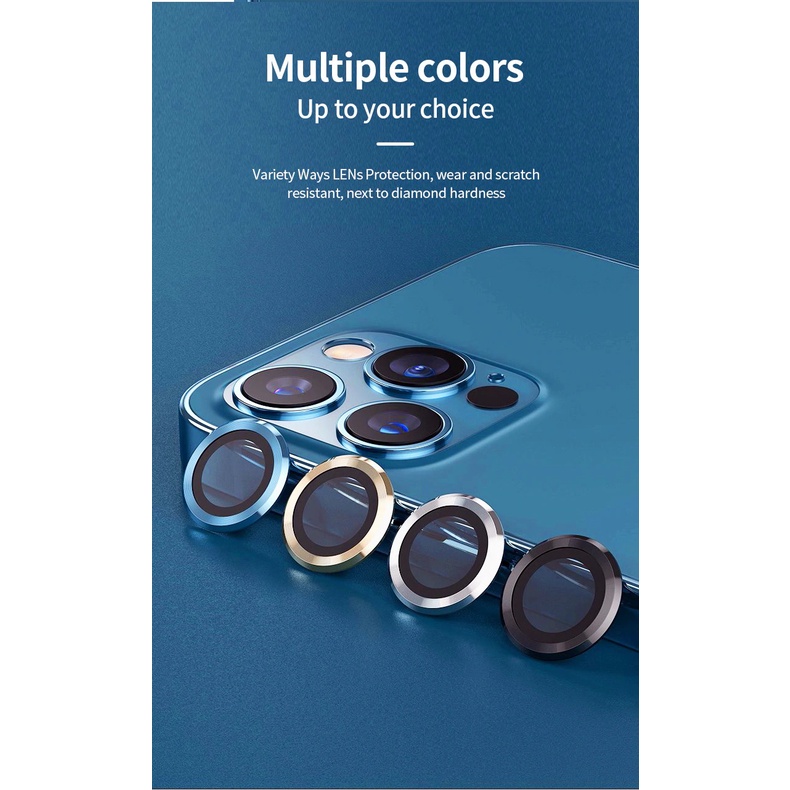 Miếng Dán Kính Cường Lực Lens Camera Chống Va Đập MIPOW KINGBULL ALUMIUM cho iPhone 13 Pro / 13 ProMax - Hàng Chính Hãng