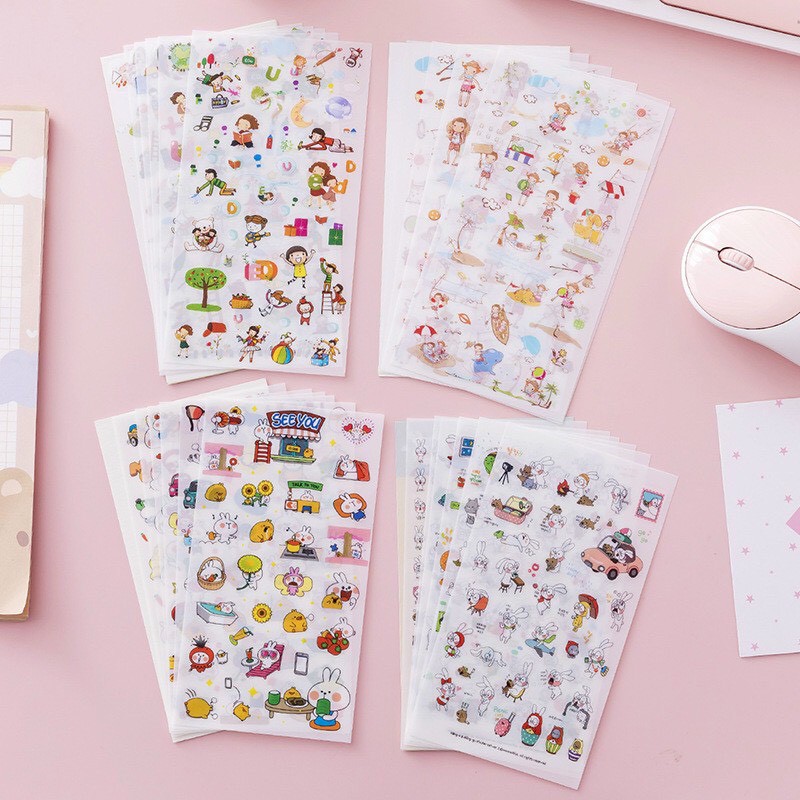 Bộ sticker cute Hình dán Miếng Dán Trang Trí Chống Thấm Nước Hình Ngộ Nghĩnh Đáng Yêu [ HÌNH NGẪU NHIÊN]