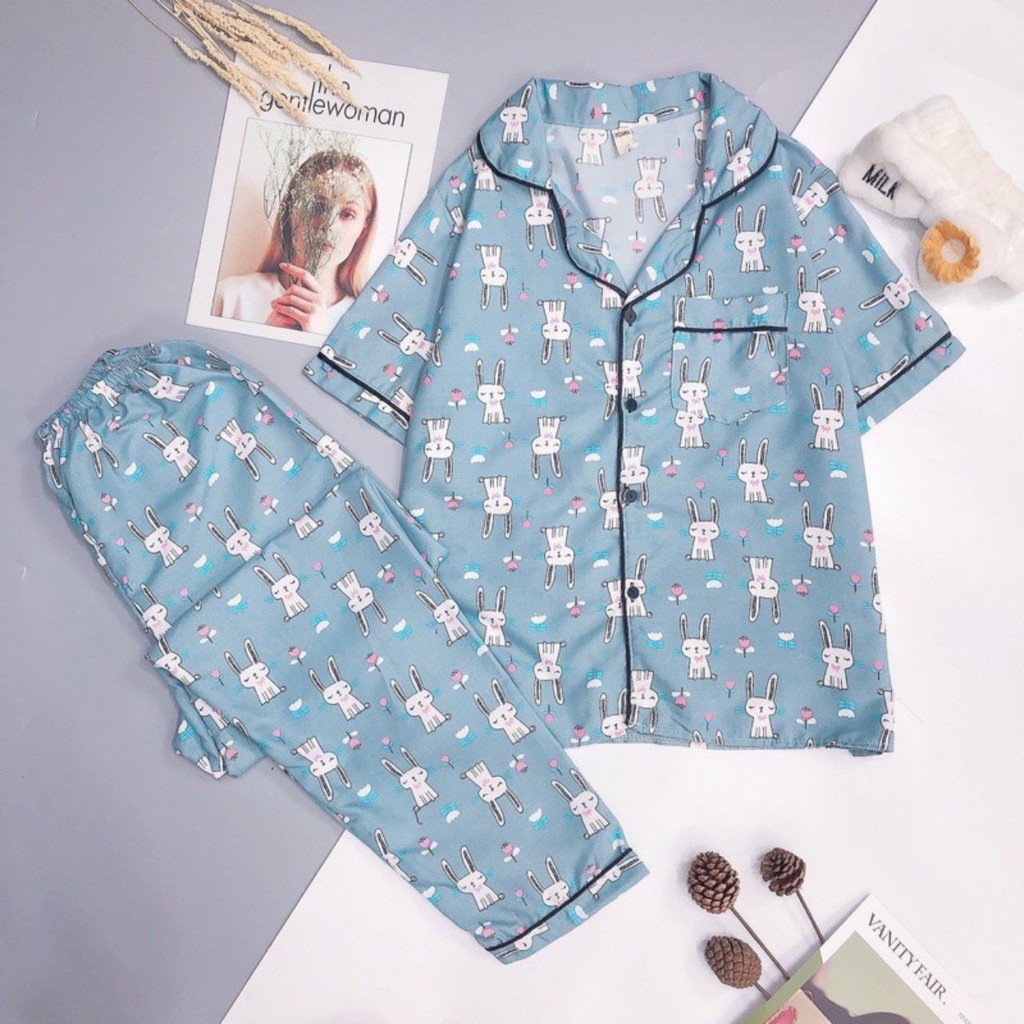 Bộ ngủ pijama cộc kate thái cao cấp l1 bộ mặc nhà mềm mại thoải mái dễ thương giá rẻ H24