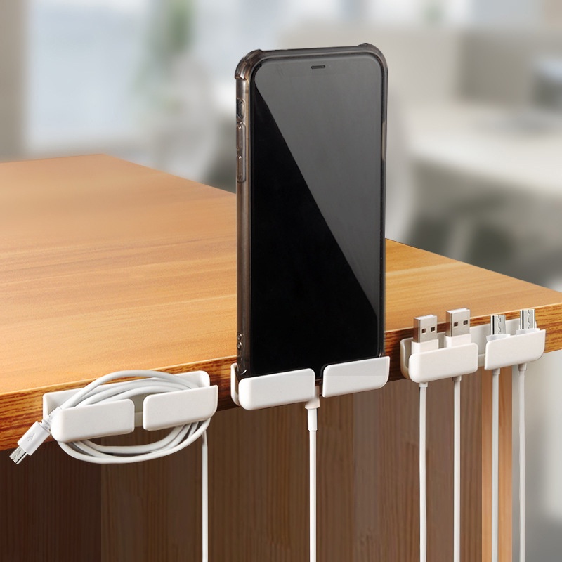 3 Kẹp treo tai nghe / cáp USB để bàn bằng nhựa tiện lợi đa năng