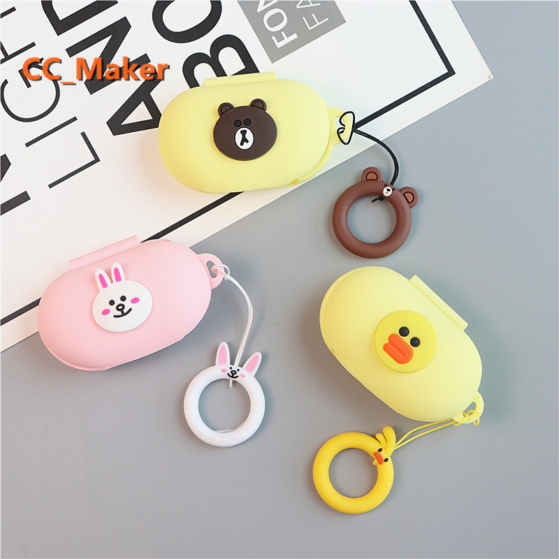 Case Silicone mềm hình hoạt hình gấu Brown thỏ Cony cho Samsung Galaxy Buds Plus