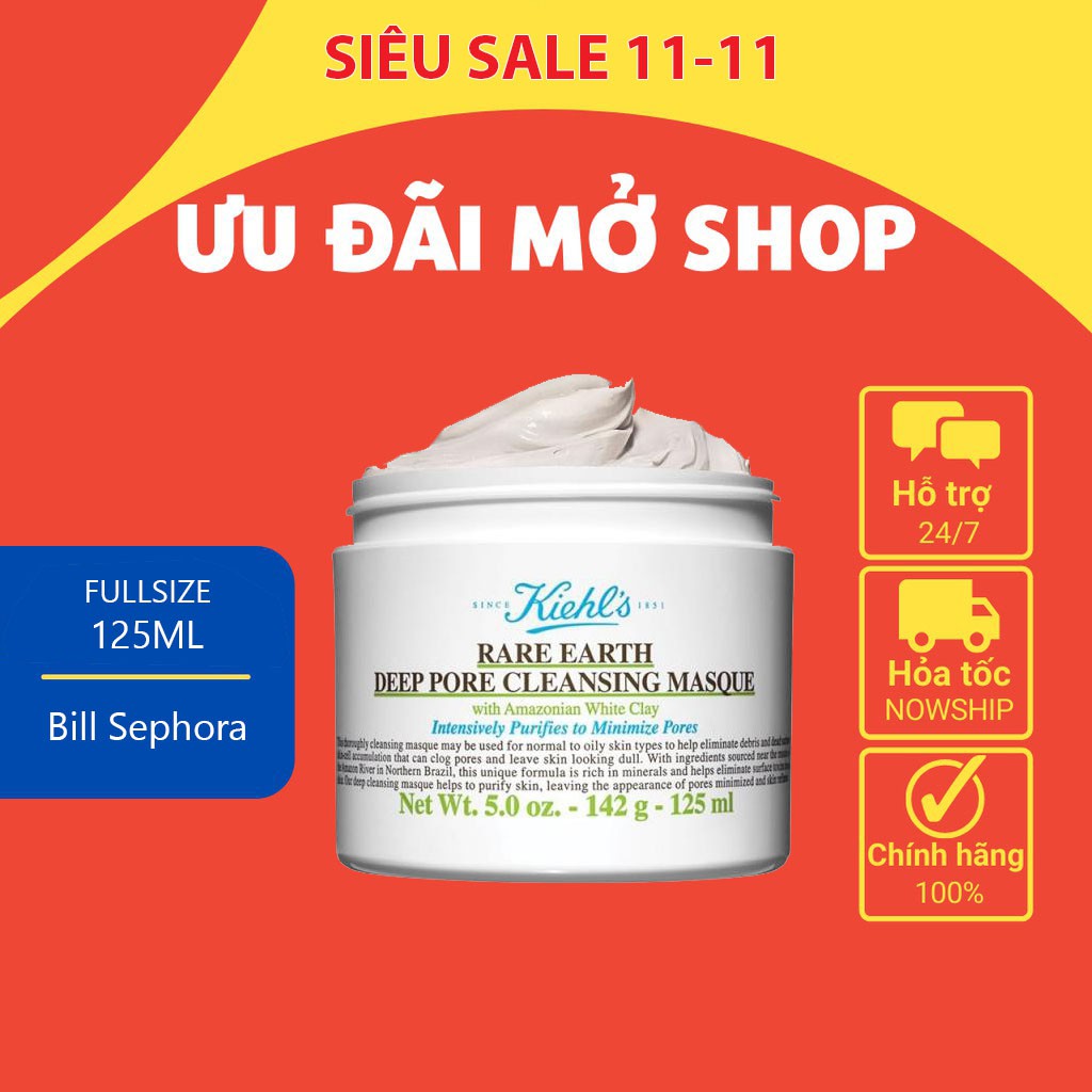 [GIÁ HỦY DIỆT] Mặt Nạ Đất Sét Dưỡng Trắng Sạch Mụn Đầu Đen Kiehl's Rare Earth Deep Pore Cleansing Masque