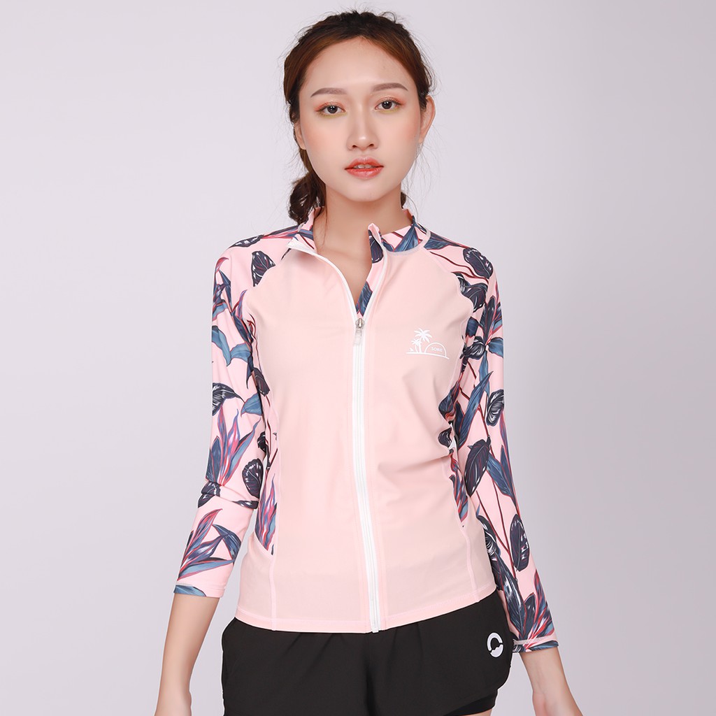 Áo Bơi Nữ SOBIE Coral Leaf Zip | BigBuy360 - bigbuy360.vn