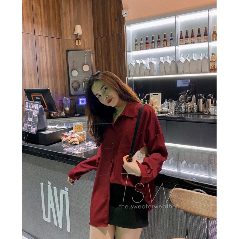 [Mã WASKT304 giảm 15% tối đa 30K đơn 99K] Sơ mi trơn lụa dày oversize TSW (Ảnh thật) | BigBuy360 - bigbuy360.vn
