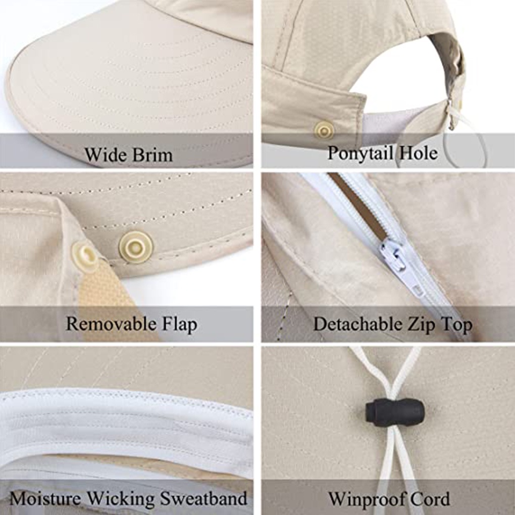 [ff86]Fishing Hat Wide Brim Adjustable Sun Hat Polyester Outdoor Sun Protection Cap for Hiking
