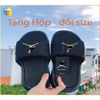 Dép  quai ngang jor.dan hyro 6  bóng rổ  nữ màu đen vàng tặng hộp + freeship  hàng quảng châu loại 1 kèm tag mác đầy đủ.