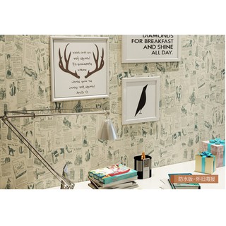 Giấy dán tường sẵn keo 300×60cm Báo xưa cực đẹp và chất lượng