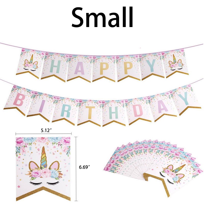 1 set Phụ Kiện Trang Trí Tiệc Sinh Nhật Cho Bé Hình Kỳ Lân Dễ Thương