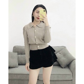 áo len cổ sen bo gấu