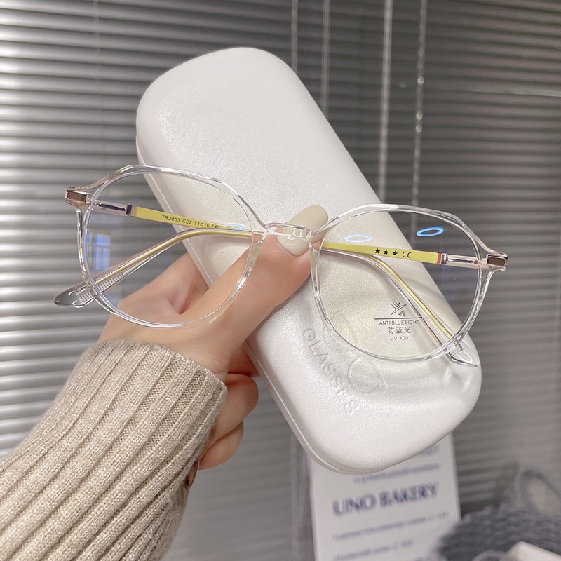 Mắt Kính Gọng Kim Loại Chống Bức Xạ Phong Cách Retro Hàn Quốc Cho Nam Nữ