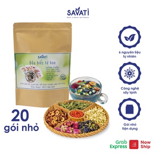 Trà đậu biếc tứ hoa SAVATI trẻ hóa da, giảm thâm, tốt cho mắt