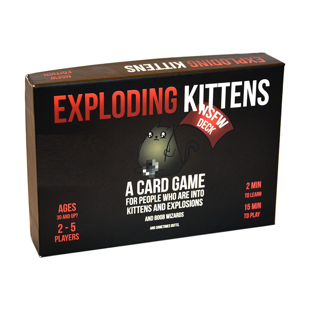 Bộ bài Mèo Nổ cơ bản Exploding Kittens đen (bản tiêu chuẩn chơi cùng mở rộng)
