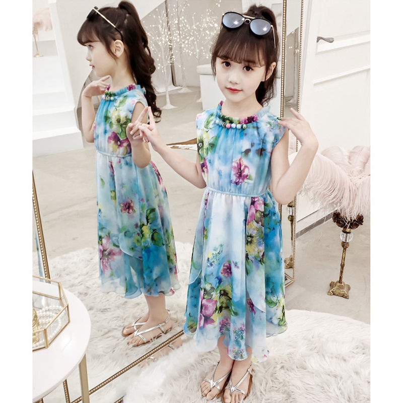 Đầm Voan Hoa Không Tay Thời Trang Mùa Hè Xinh Xắn Dành Cho Bé Gái 3 Đến 4 Đến 5 Đến 6 Đến 7 Đến 8 Đến 9 Đến 10 Đến 11 12 Tuổi 2022