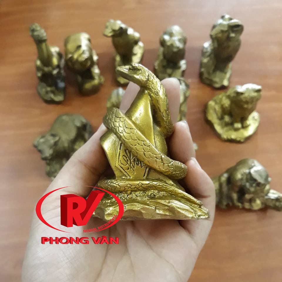 TƯỢNG ĐỒNG RẮN ÔM VÀNG
