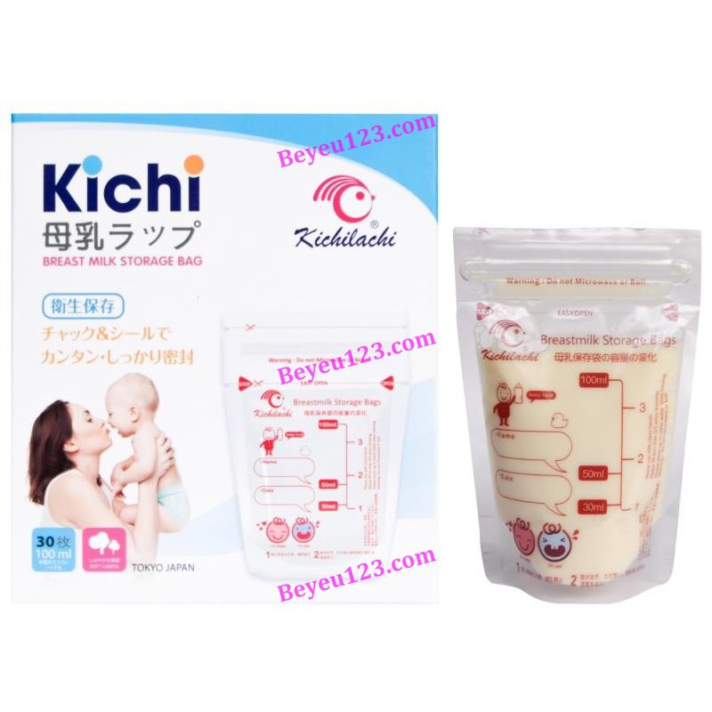 Combo (2 Hộp) 60 Túi trữ sữa mẹ 100ml - KICHILACHI K30 (Công nghệ Japan)