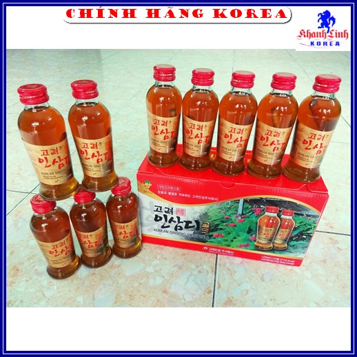 Nước Hồng Sâm Có Củ Wonkisam Hàn Quốc, Hộp 10 chai x 120ml