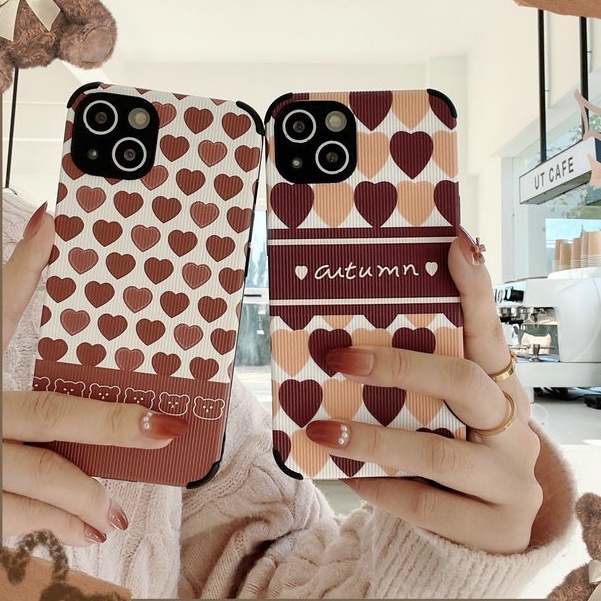 Ốp Điện Thoại Da Cừu Họa Tiết Trái Tim Bảo Vệ Camera Cho Samsung Galaxy S8 S9 S10 S20 S30 Note 8 9 10 20 J3 J5 J7 2016 Pro Plus