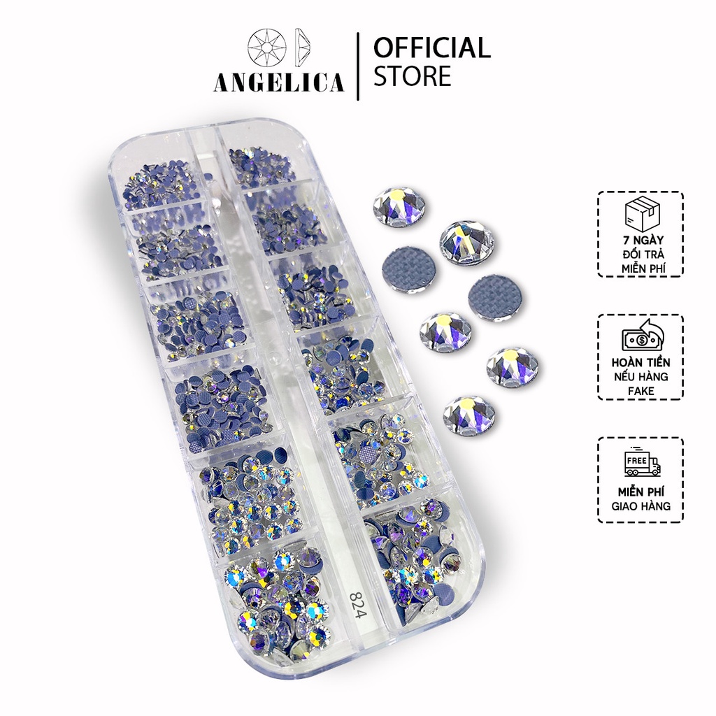 Đá chân lưới nail 12 khía night starry đính móng ANGELICA 624
