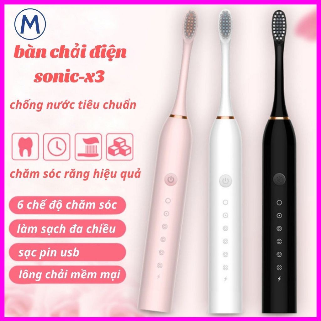 Bàn Chải Điện, Bàn Chải Đánh Răng Tự Động 6 Chế Độ SONIC X3