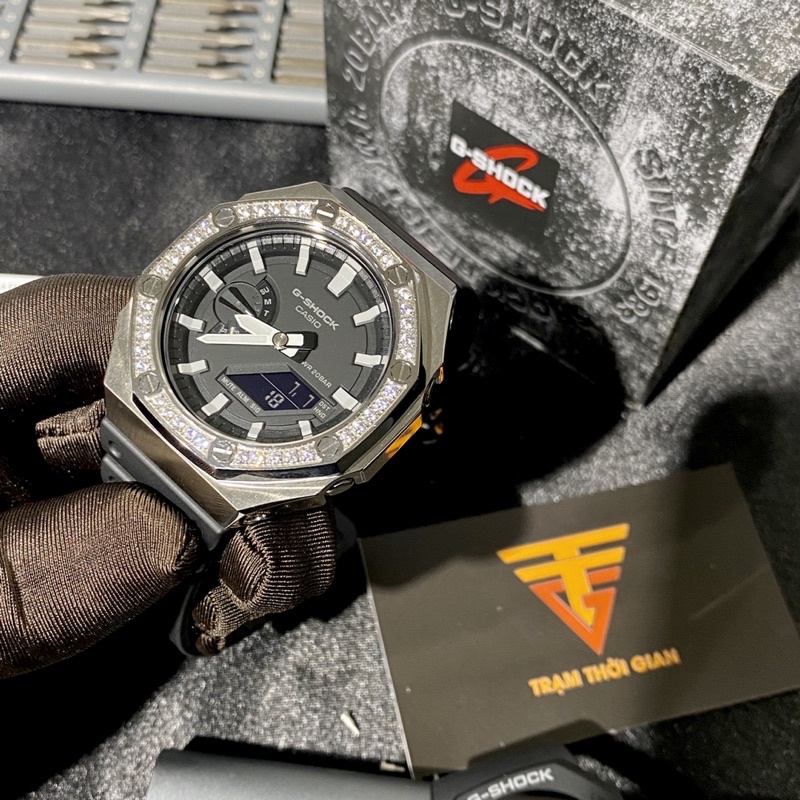 Đồng hồ nam Casio G-shock GA-2100 Custom GA-2100-1A -Kích thước vỏ : 48,5×45,4×11,8mm