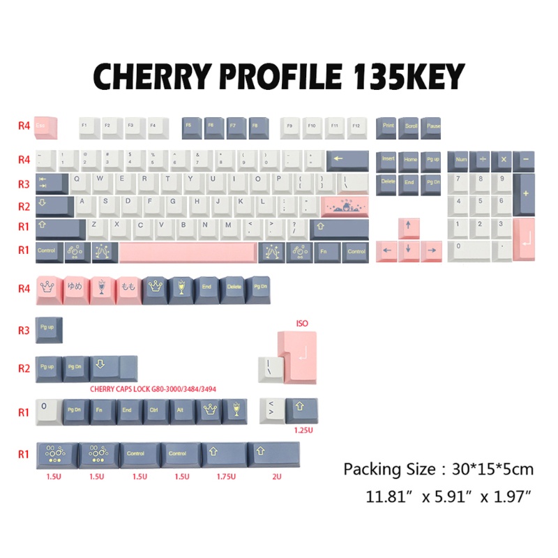 Bộ 135 nút bọc công tắc Cherry MX