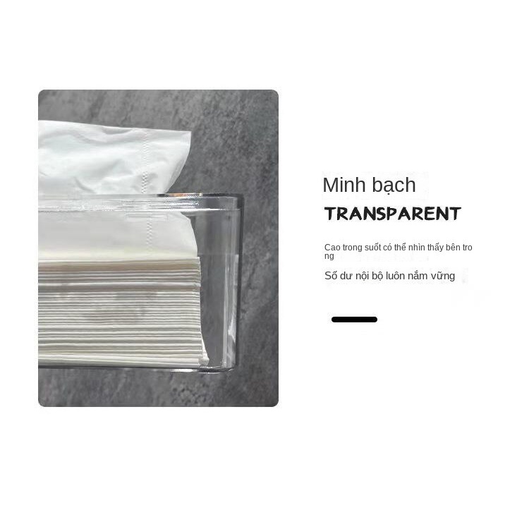 Hộp Đựng Khăn Giấy 01 Ngăn Bằng Acrylic Trong Suốt Hình Gấu Và Dâu Tây Dễ Thương Sáng Tạo