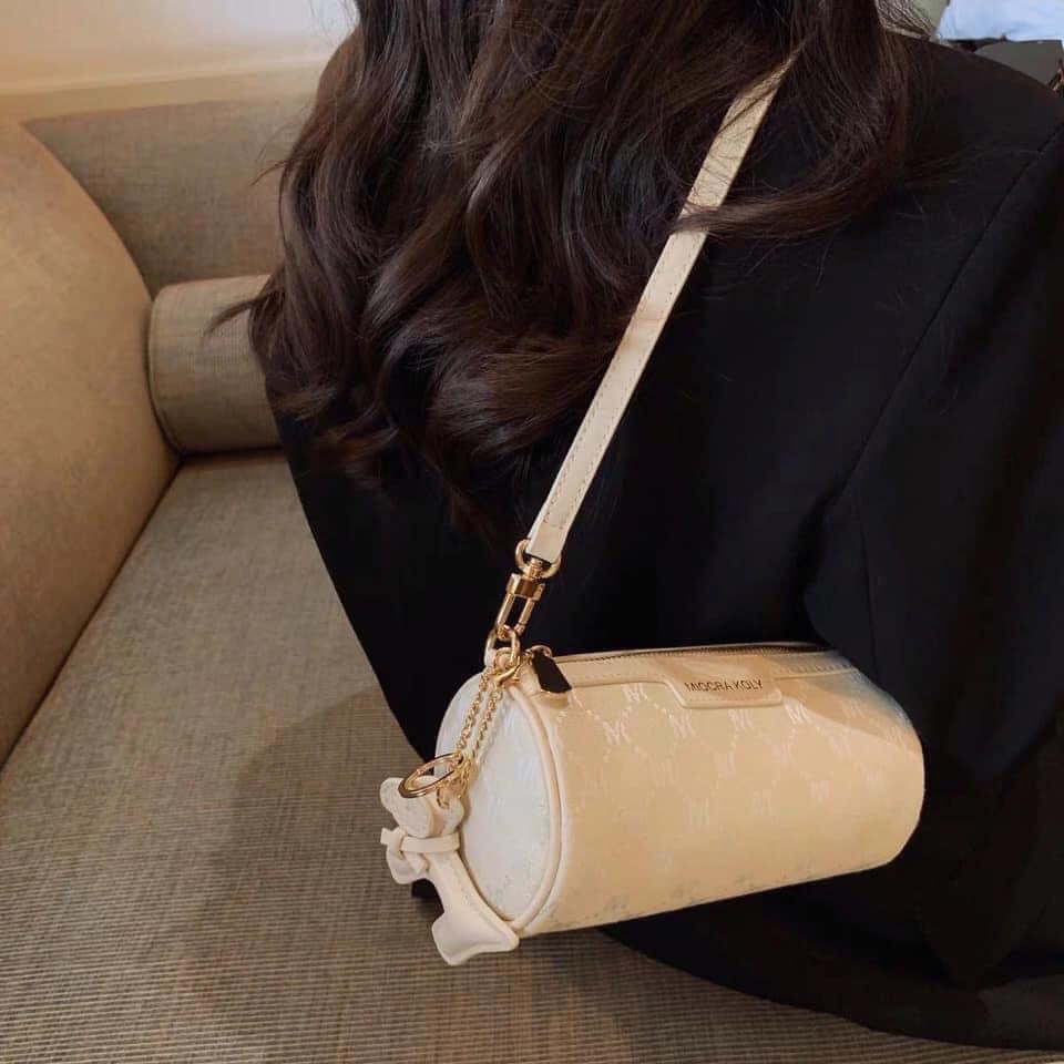 Túi Xách Hình Trụ Màu Trắng Thời Trang Mùa Hè Cho Nữ