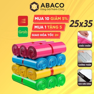 Túi gói hàng niêm phong 25X35 ABACO túi đóng hàng cuộn 100 túi bền đẹp không mùi, có mép dán sẵn